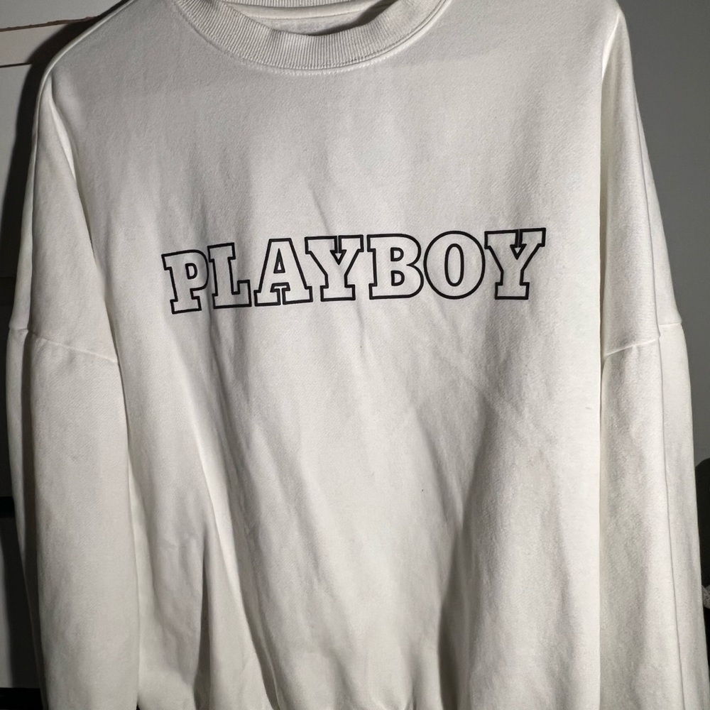 White Playboy crewneck